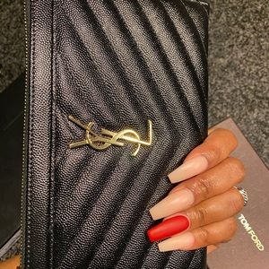 YSL pouch w/box , authenticity card , box , & tag